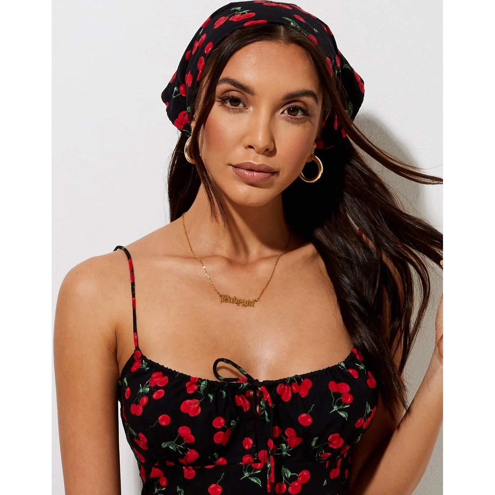 Motel Rocks Bandana in Cherries Black NWT‎